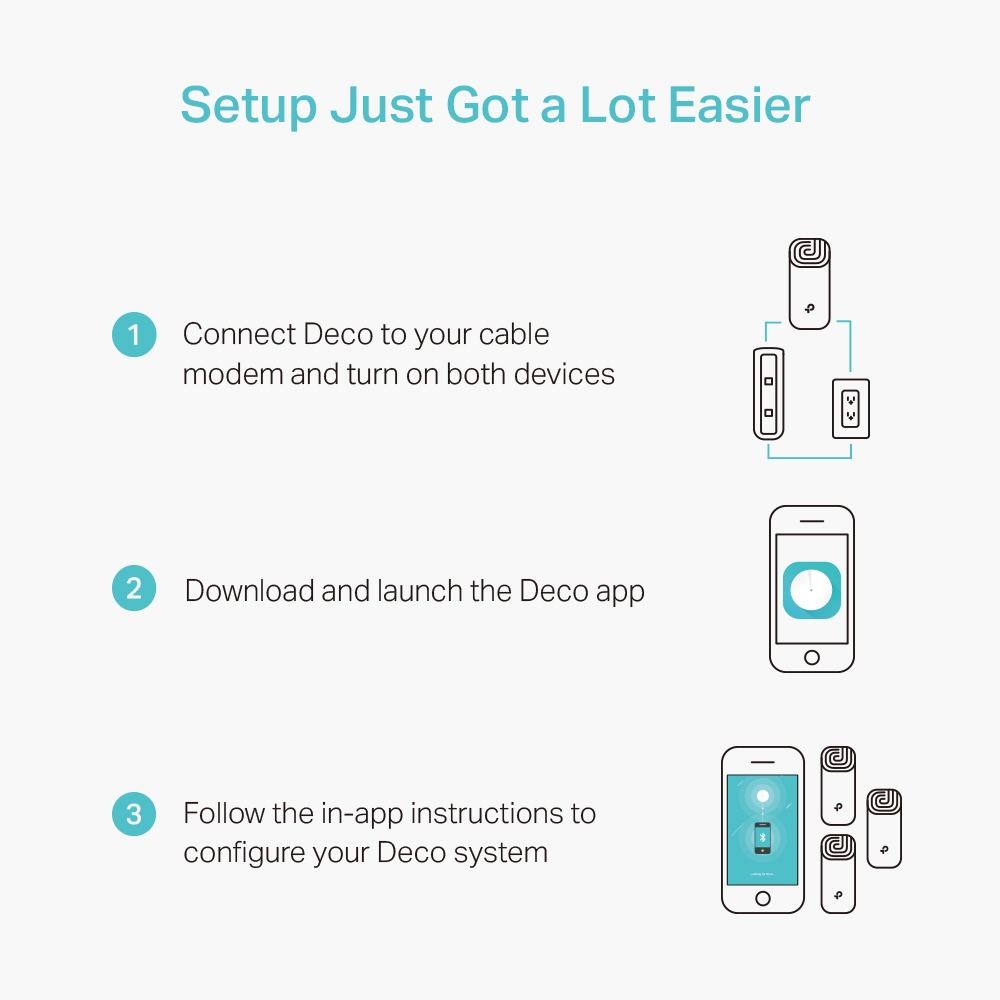 TP-Link Deco mobile app step-by-step setup interface