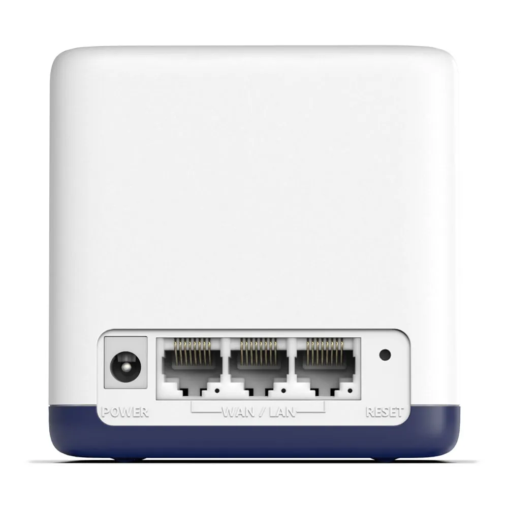 Mercusys Halo H50G rear ports showing 3x gigabit Ethernet connections