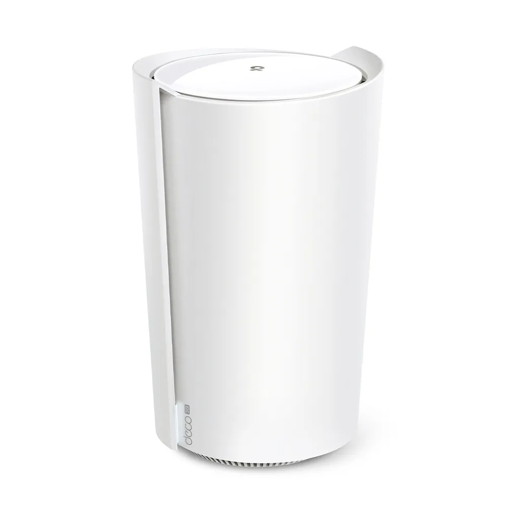 TP-Link Deco X80-5G with a smooth top and side model marking