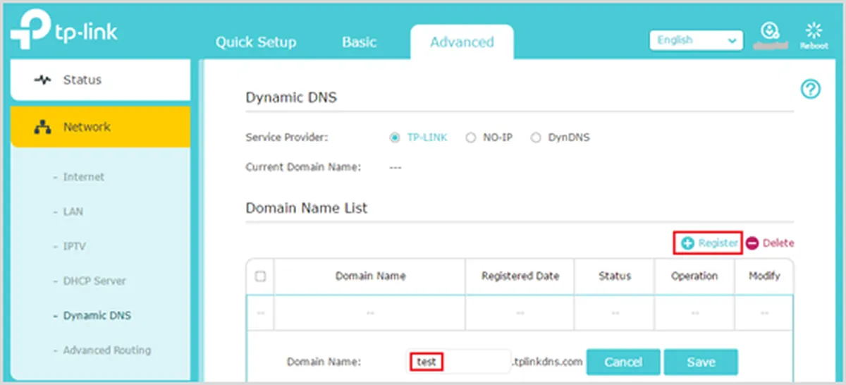 DynDNS TP-Link
