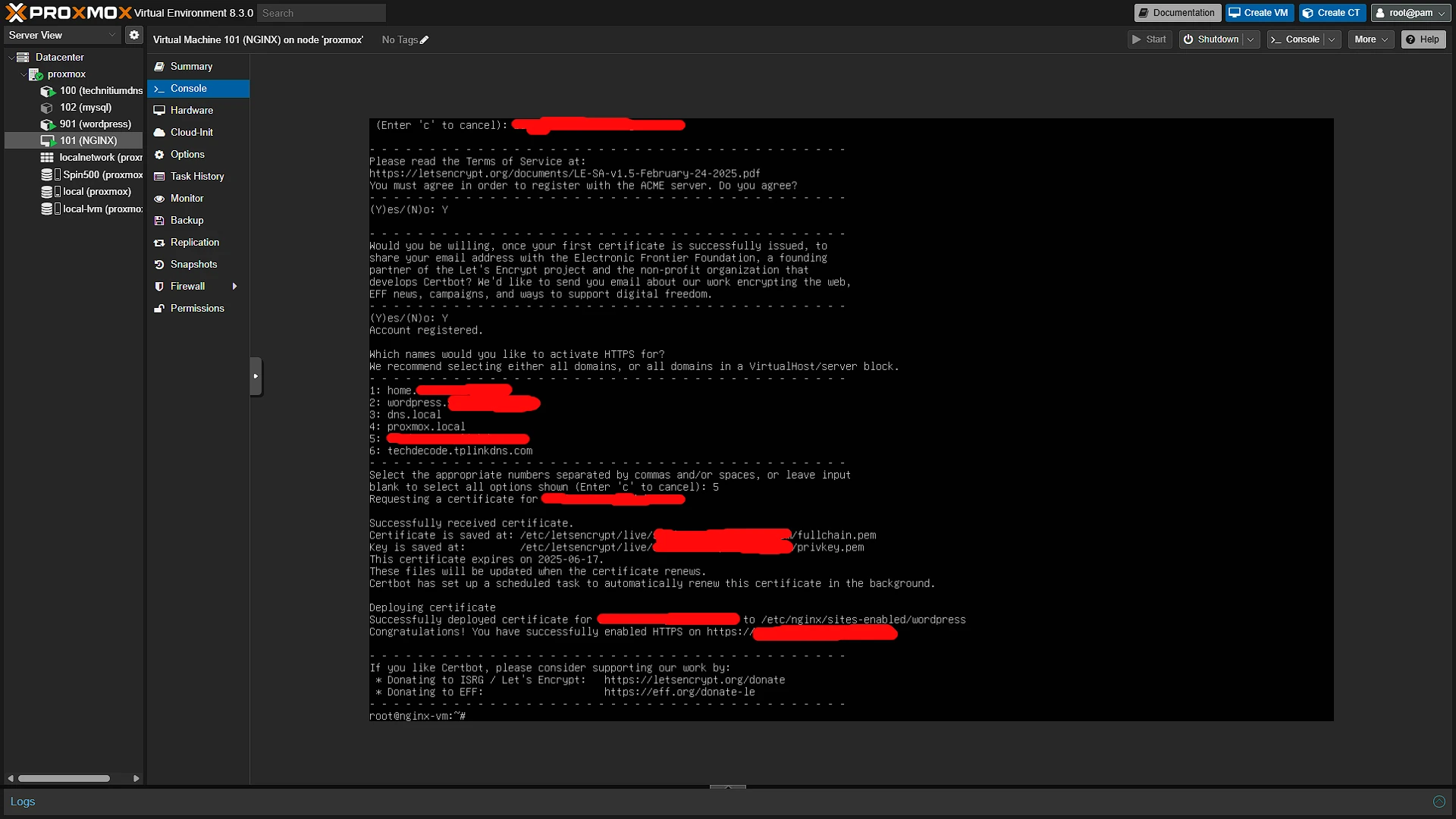 Certbort Commands - Certificate installed