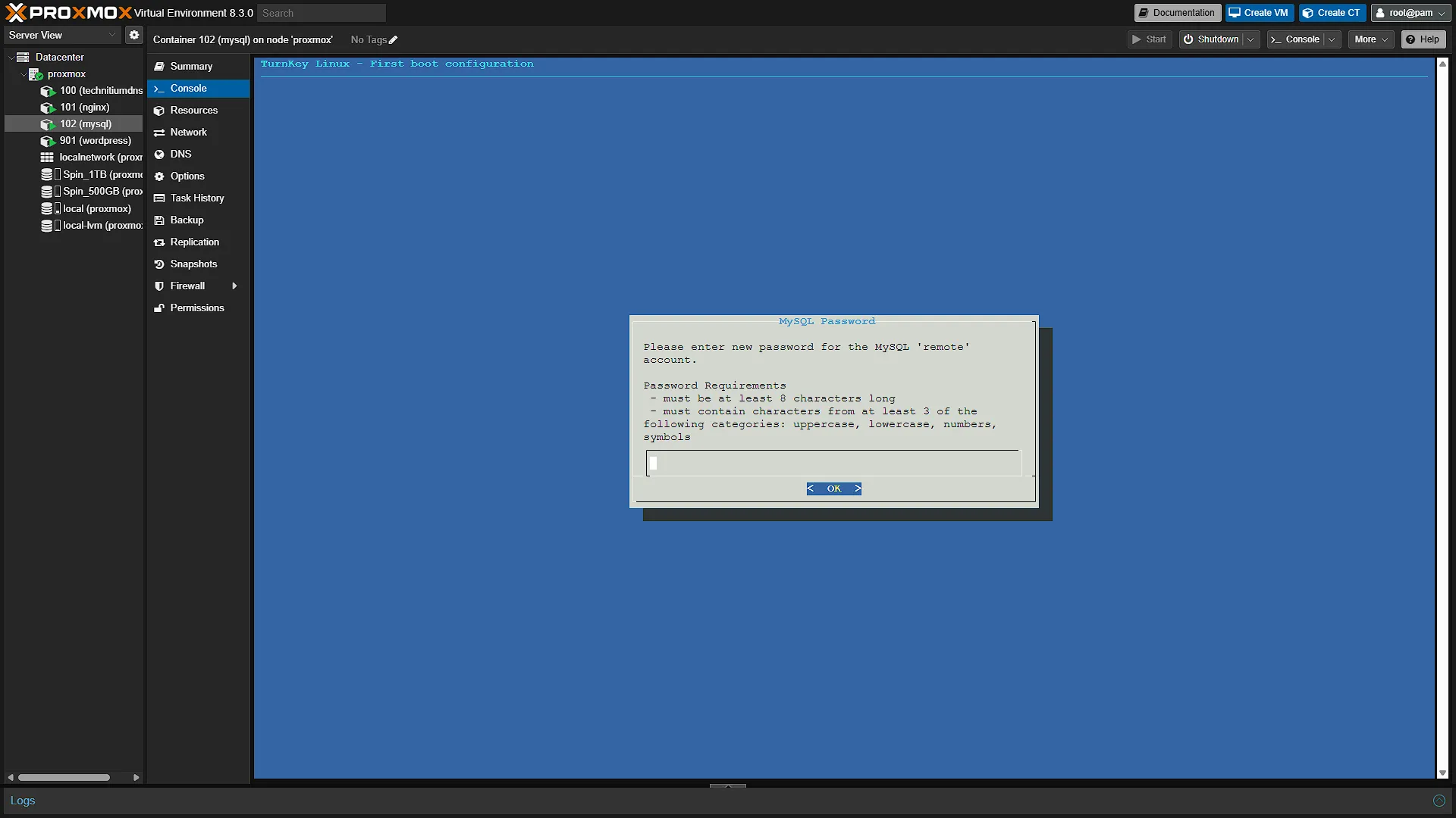 Configure MySQL CT - 4 Remote Password