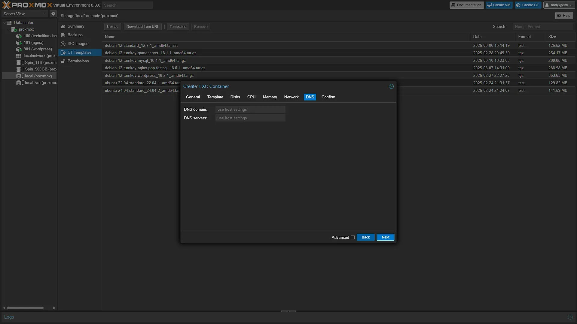 Create MySQL CT - 7 DNS