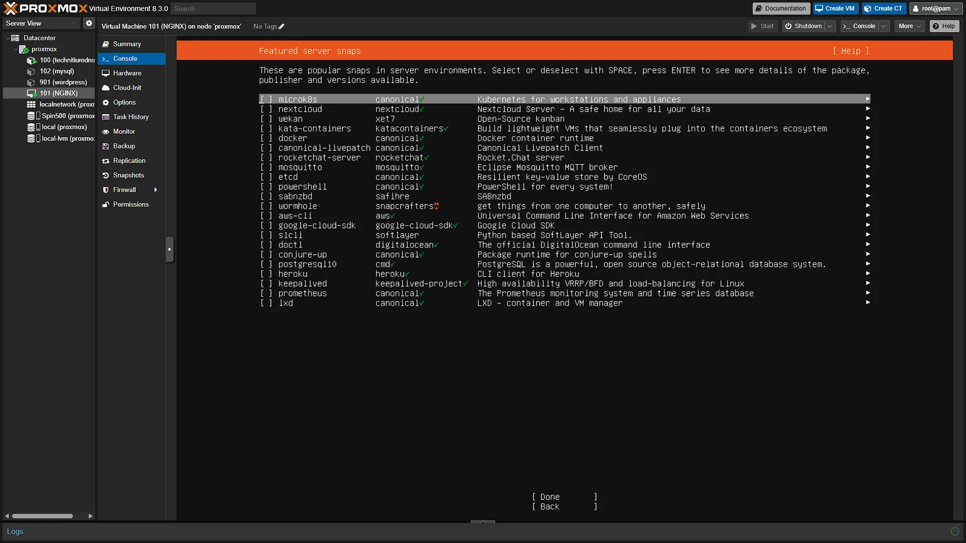 Install Ubuntu 18 - Snaps