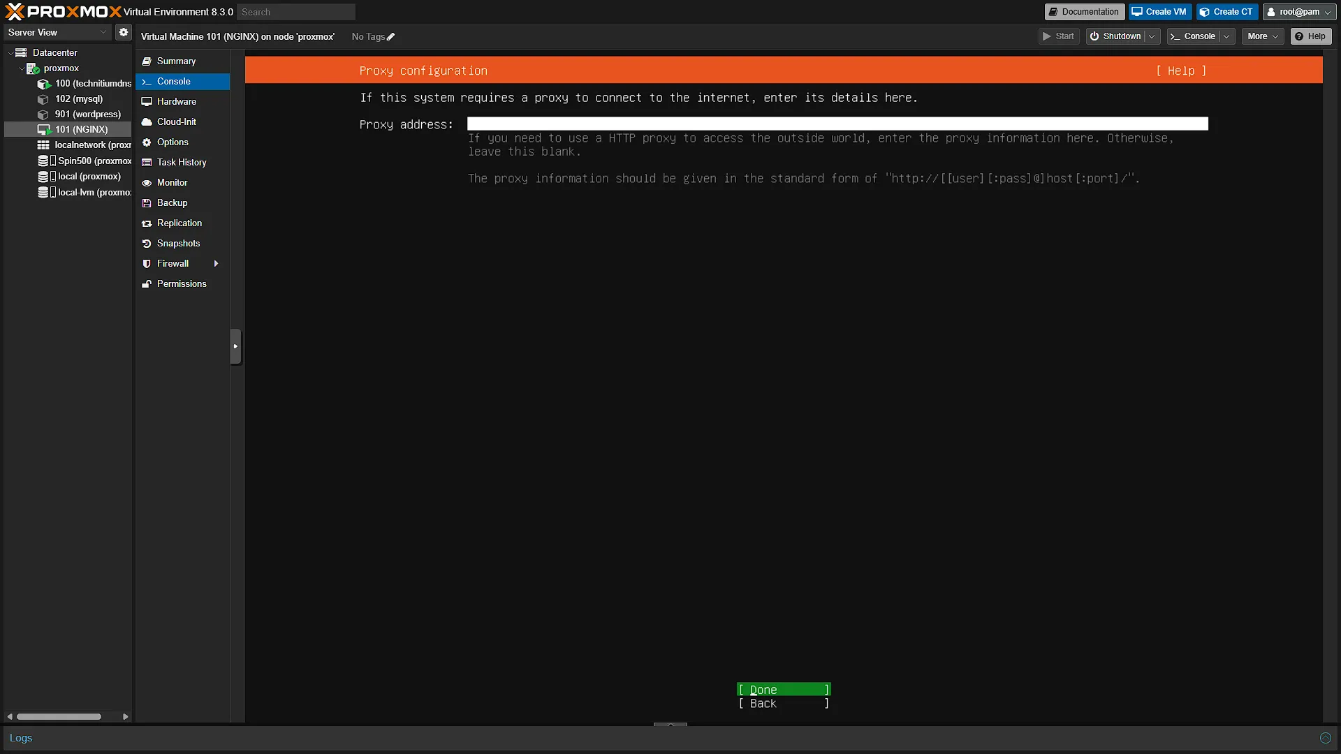 Install Ubuntu 9 - Proxy