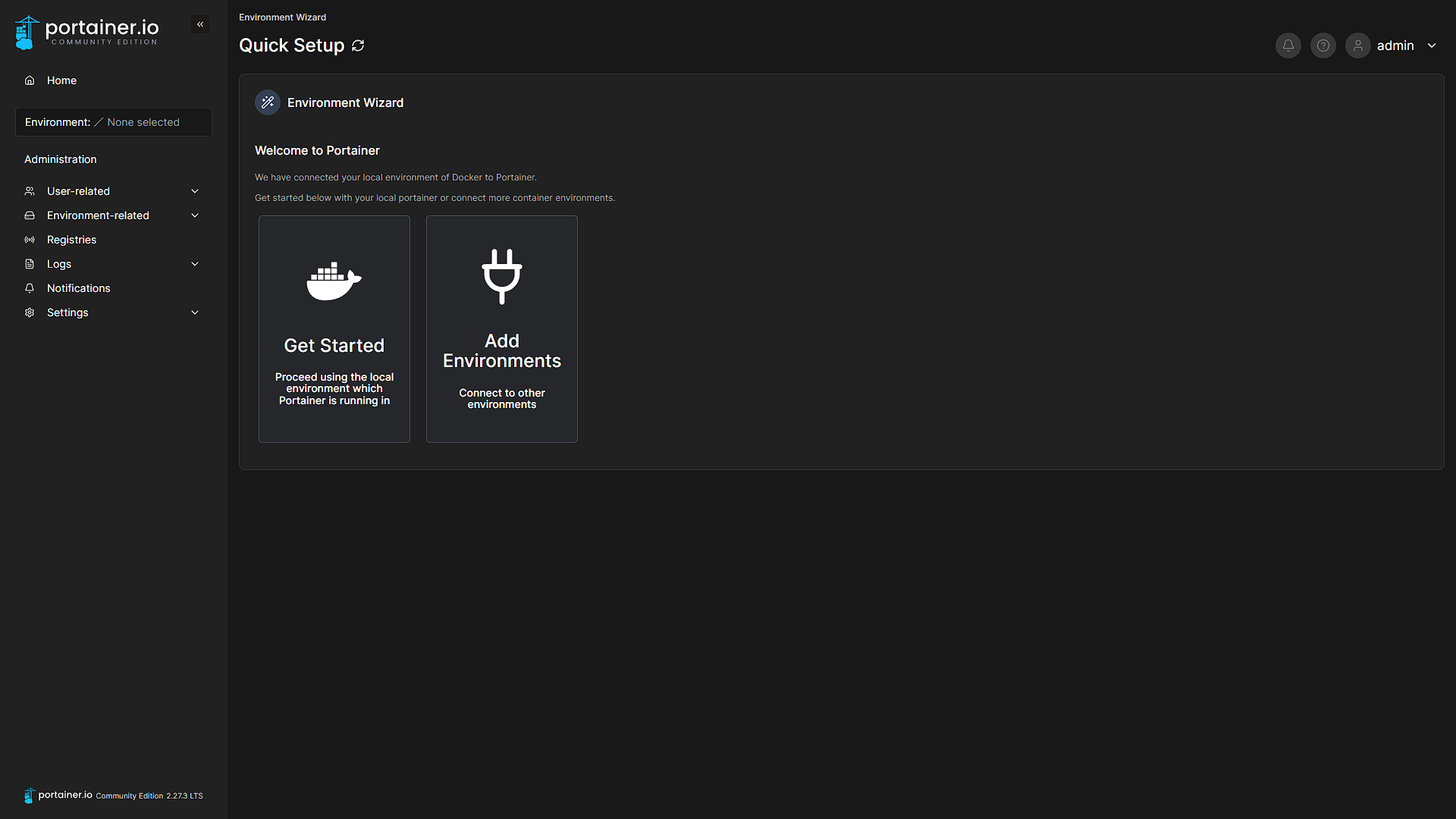 Portainer Setup - 2 - Homepage