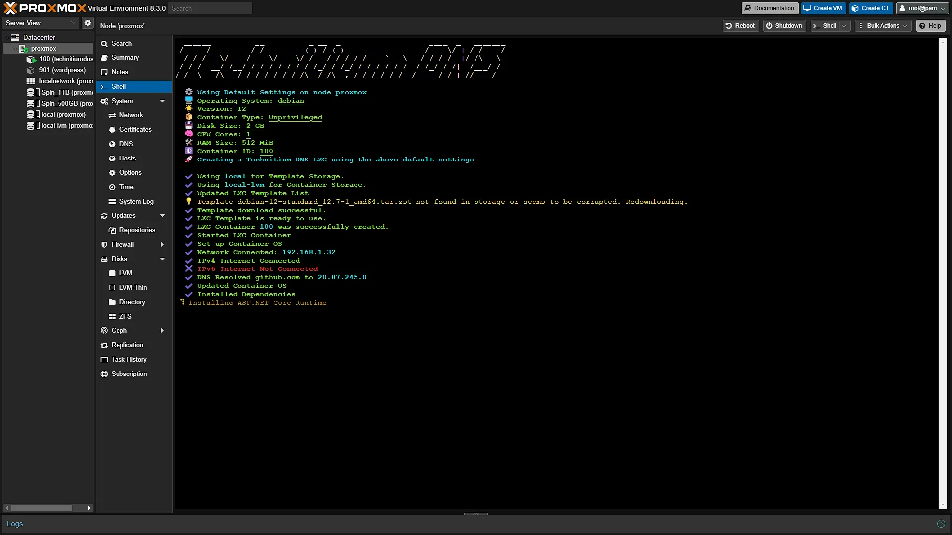 Proxmox Technitium Install - Install Dependencies