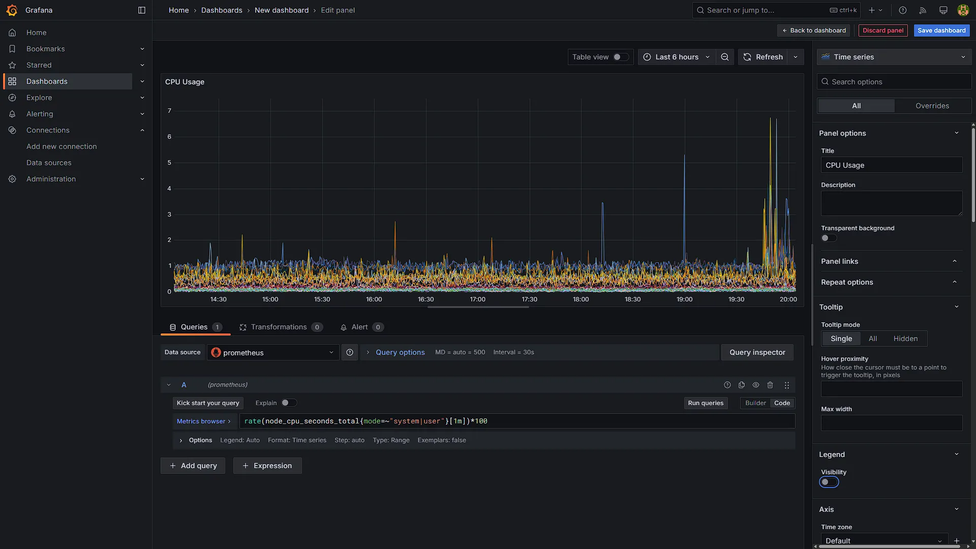 Setup Grafana - 10 - New Visualisation