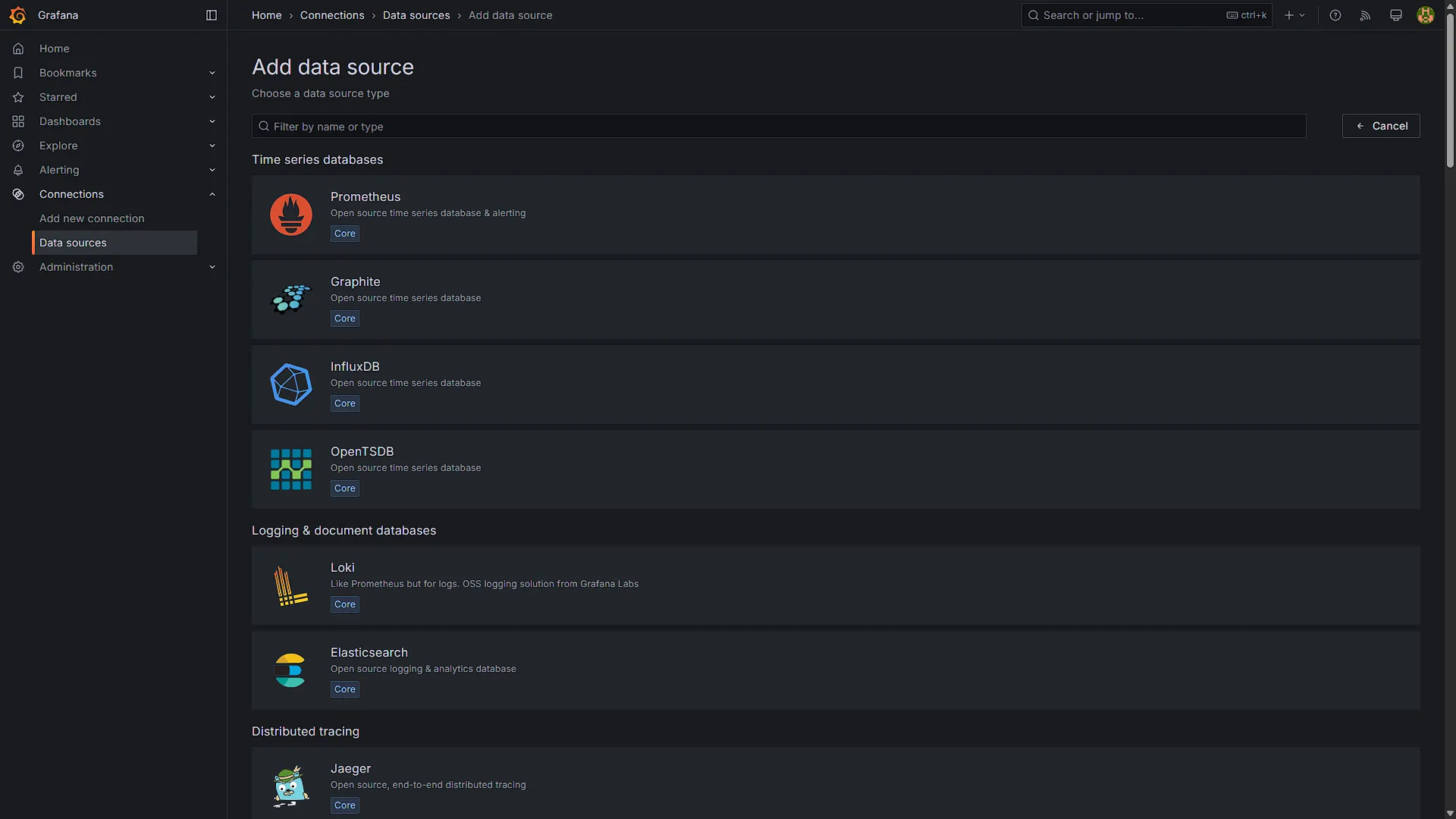 Setup Grafana - 5 - Select Prometheus