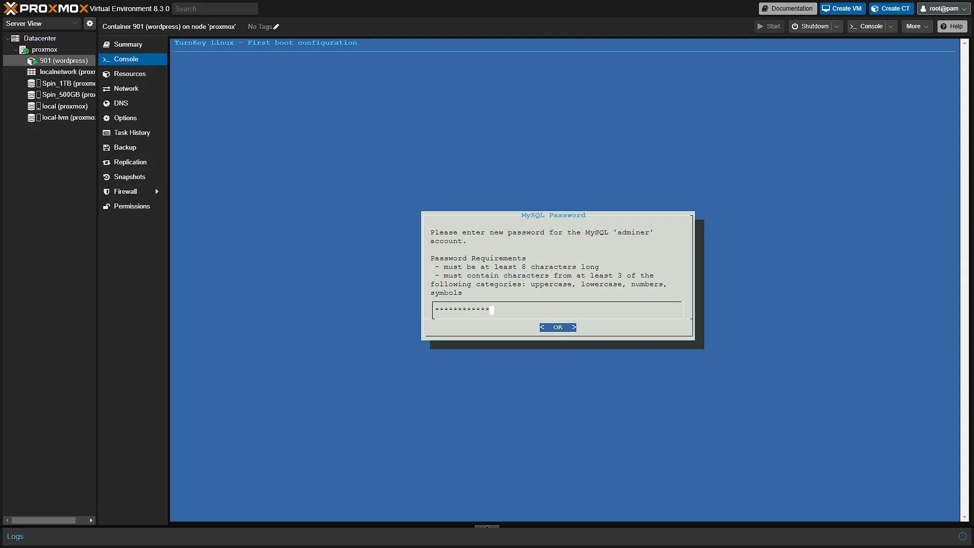 Turnkey Wordpress - 2 - Adminer Password