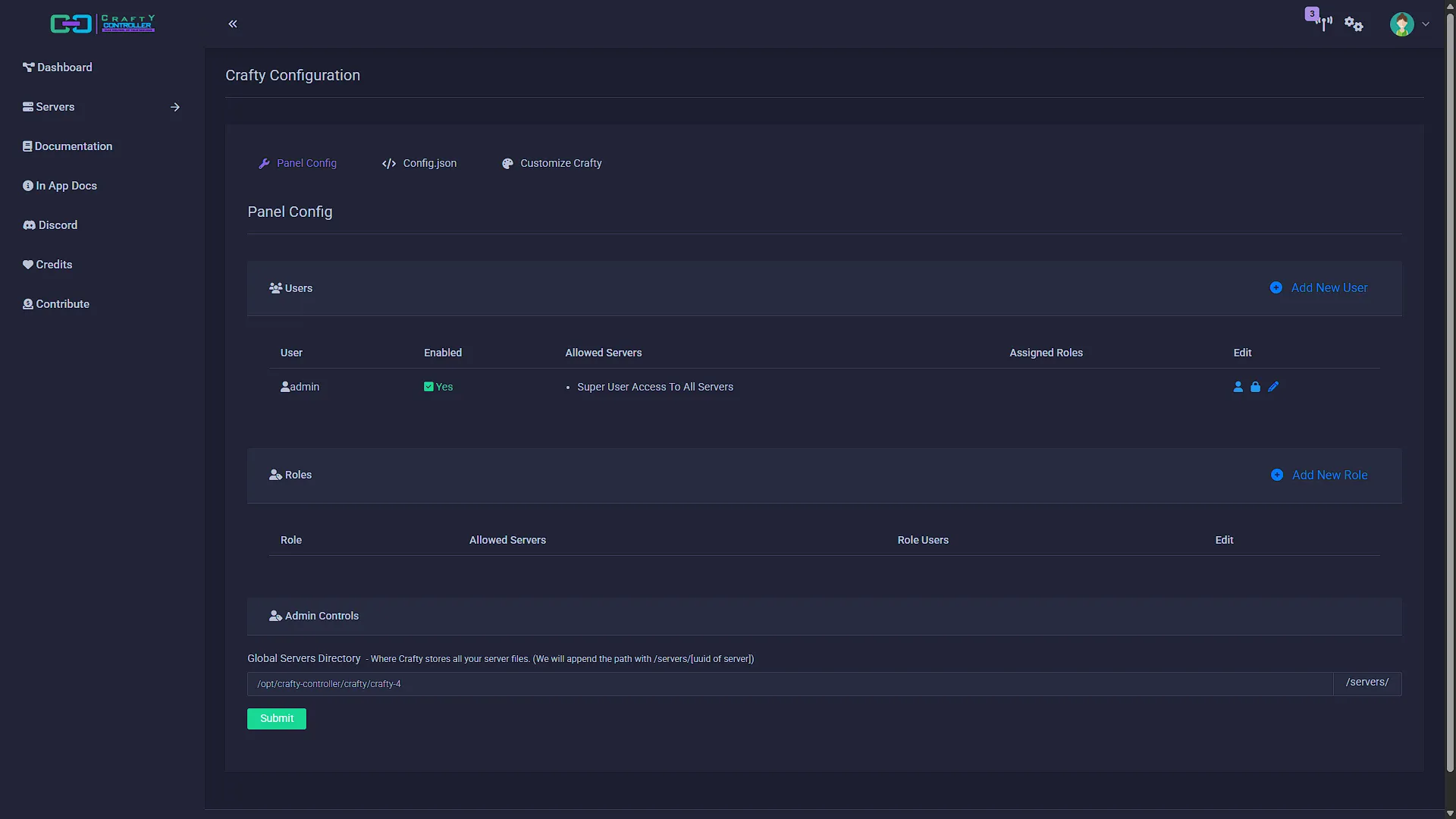 Set Up Crafty - 3b - Settings