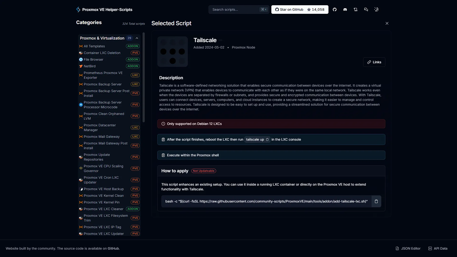 Tailscale - 2 - Helper script page
