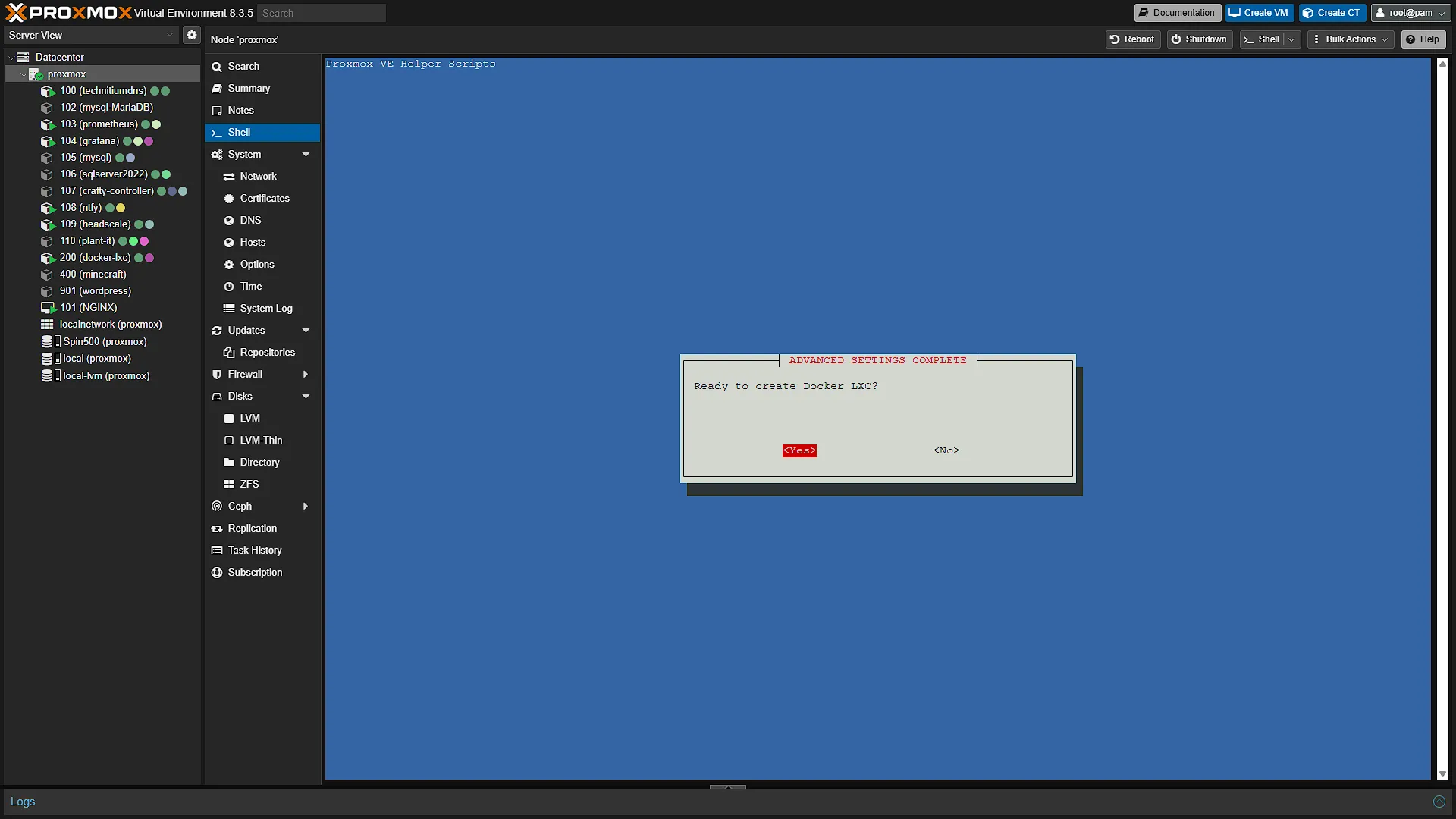 Install Docker LXC for Immich - 26 - Ready or not