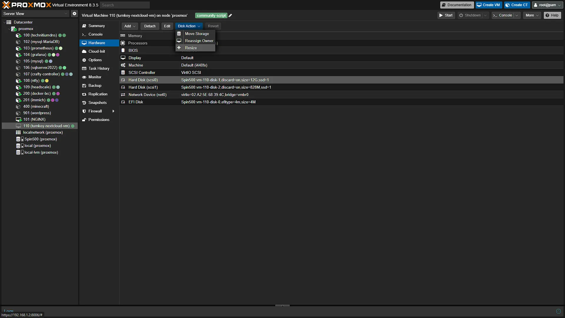 Install Nextcloud - 7 - Hardware