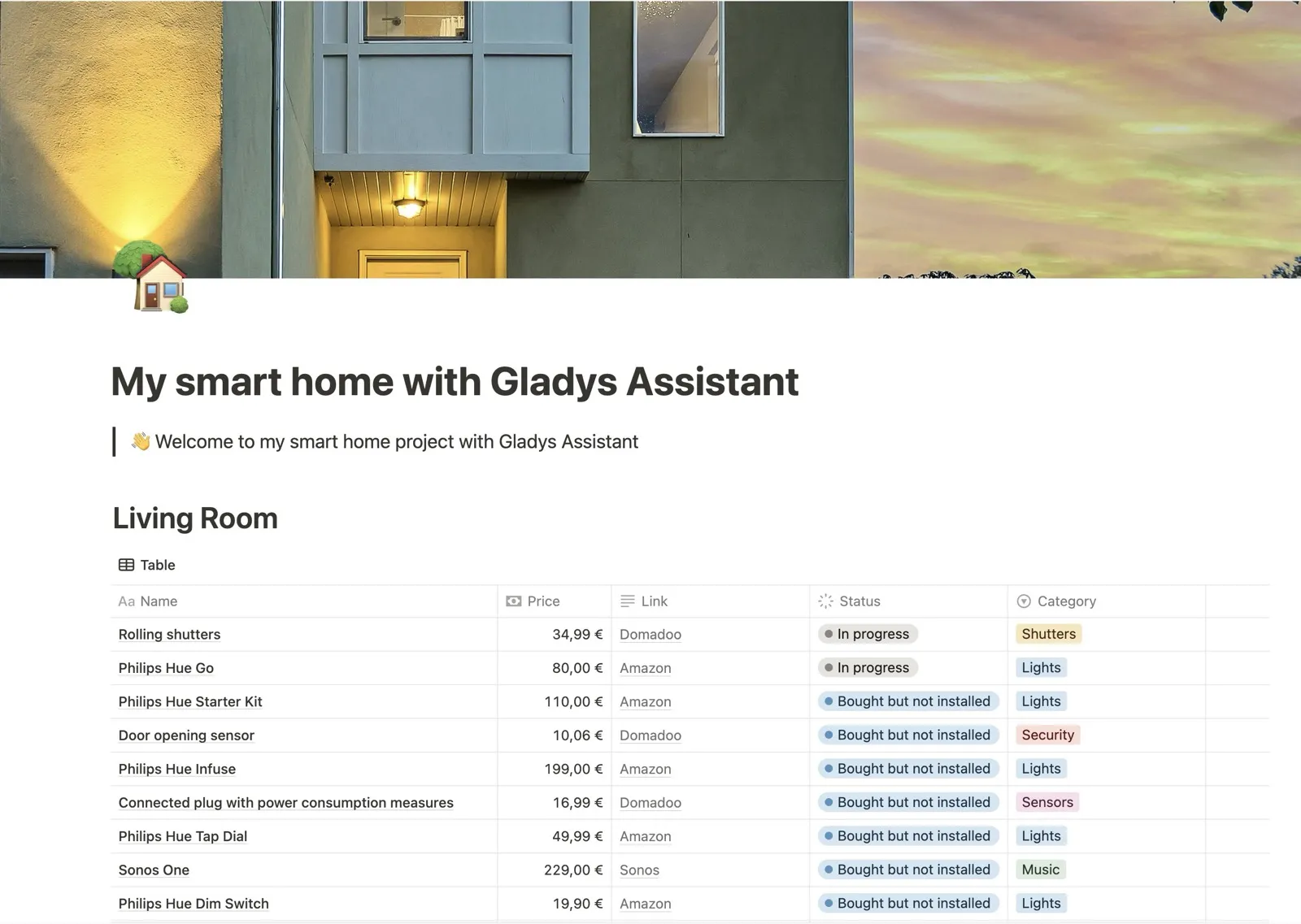 Gladys Assistant Control