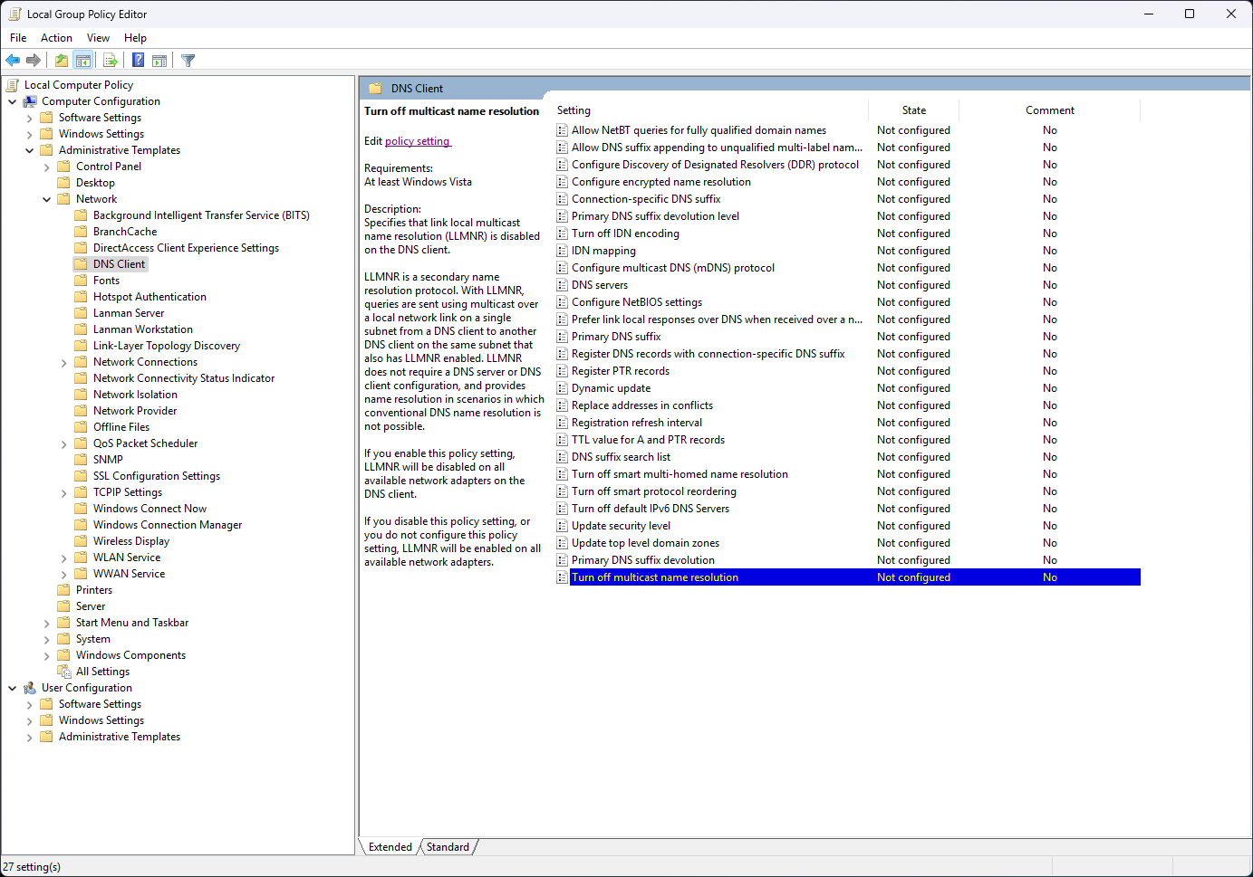 LLMNR - gpedit